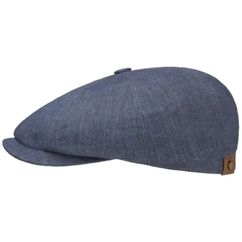 Stetson Hatteras Flat Cap Leinen - Schirmmütze für Herren aus 100% Leinen mit UV-Schutz 40+, ideal für heiße Sommertage und in verschiedenen Größen erhältlich.