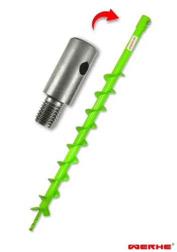 WERHE Erdbohrer für bohrmaschine mit M14 adapter ⌀50 mm, 80cm länge