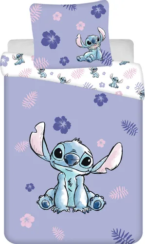 Jerry Fabrics Lilo and Stitch Wendebettwäsche – 100% Baumwolle für Kinder - Bettwäsche-Set (160x200 cm + 70x80 cm) aus 100% Baumwolle, weich und atmungsaktiv. Perfekt für jedes Kinderzimmer mit Disney Stitch Design – ideal für optimalen Schlafkomfort das ganze Jahr über!
