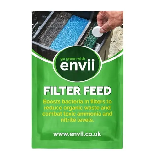 Envii Filter Feed – Filterstarter Bakterien für Teiche - Natürliche Filterbakterien aktivieren - Teichfilter Zusatz - Behandelt 20.000 Liter