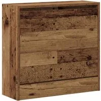 vidaXL Schuhschrank Alteiche 60x21x57 cm - Rustikales Schuhregal aus recyceltem Holz, ideal für enge Flure. Bietet großzügigen Stauraum für mehrere Paar Schuhe und verleiht jedem Raum einen charmanten Vintage-Look.