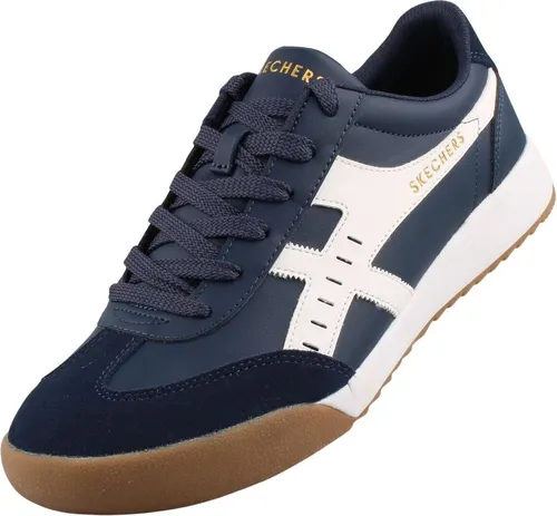 Skechers Zinger Manzanilla Totale Herren Sneaker Blau/Weiß - Sneaker mit Air-Cooled Memory Foam Einlegesohle für ultimativen Komfort. Ideal für lässige Outfits und urbanen Chic. Perfekt für jeden Schuhliebhaber!