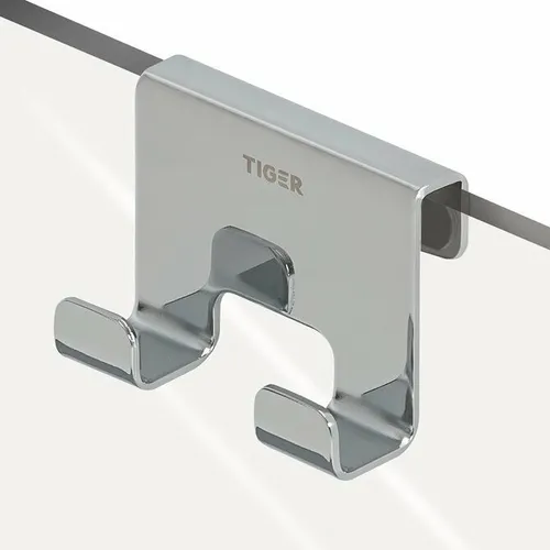 Einhänge-Doppel-Haken für Dusche in silber von Tiger