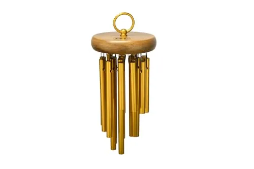 Meinl Percussion Hand Held Chimes - Mittelgroßes Musikinstrument mit 18 Klangstäben - Handgespielt - Mit Haltering - Aluminium, Gold (CH-H18)