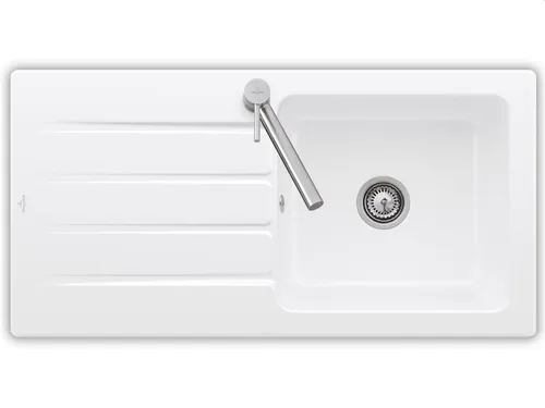 Villeroy & Boch Architectura 60 Keramikspüle - Hochwertige Einbauspüle in Weiß (alpin) mit Handbetätigung, passend für Unterschränke ab 60 cm. Ideal für moderne Küchen mit eleganter Optik und praktischen Maßen von 100 x 51 cm.