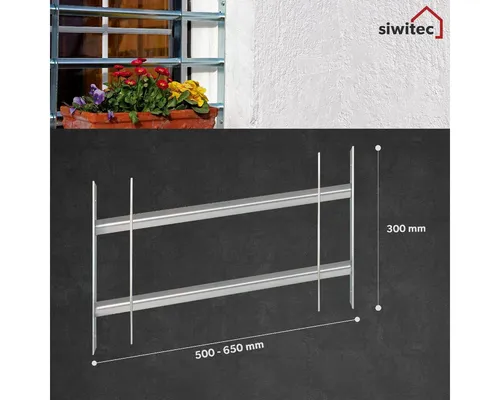 siwitec Fensterschutzgitter Fenstergitter inkl. Montagezubehör, Einbruchschutz, 500