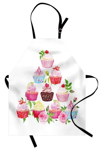 Abakuhaus Kochschürze Höhenverstellbar Klare Farben ohne verblassen, Dessert Pyramiden von Cupcakes