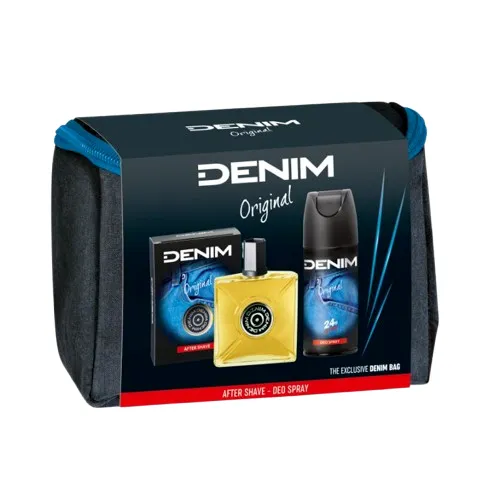 DENIM Original Geschenkset for Men After Shave 100 ml + Deo 150ml + Bag