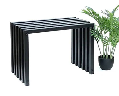 DanDiBo Gartenbank Metall Massiv Wetterfest Schwarz 60-120 cm - Sitzbank für Innen und Außen, wetterfest und mit hoher Belastbarkeit von 300 kg pro Sitzplatz, ideal für Garten und Terrasse.