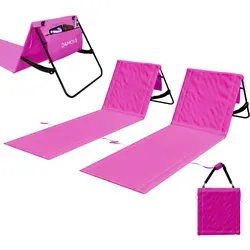 24MOVE® Strandmatte 2er Set mit Rückenlehne - Camping-Möbel, klappbar und tragbar für Strand und Garten – maximaler Komfort mit modernem Design und hautfreundlichem Material für entspannte Tage.