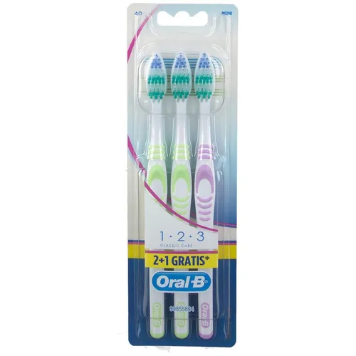Oral-BÂ® 1 2 3 Classic Care 40 MEDIUM HandzahnbÃ¼rste X 3