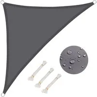 WOLTU Sonnensegel Sonnenschutz PES Windschutz UV Schutz Grau 2,5x2,5x3,5 m