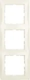 1St. Berker 10138982 Rahmen 3fach S.1 - cremeweiß glänzend, ideal für senkrechte und waagerechte Montage von Zentralstücken