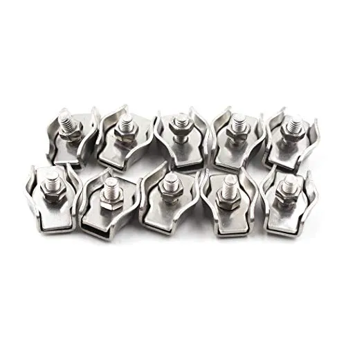 Edelstahl Draht Seil Clip Kabel Klemme M6 10 Stück 304 in silber von SeeRaphee