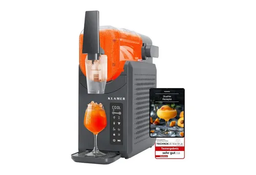 KLAMER Slush-Eismaschine - Eismaschinen mit 5 voreingestellten Programmen für Slushies, Cocktails und mehr. Die Reinigungsautomatik und Touchpad-Steuerung sorgen für einfachen Komfort.