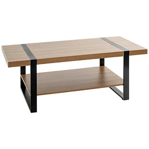 Haku-Möbel Couchtisch 25199 Saragossa 1 - Beistelltisch fürs Wohnzimmer mit eleganter MDF-Tischplatte in dunkel eiche und stabilem Stahlrohrgestell. Modernes, industrielles Design für jeden Raum.