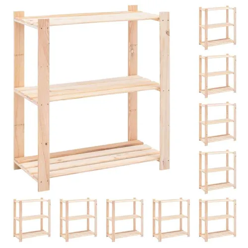 Lagerregal aus Kiefer-Massivholz - Robustes Kellerregal aus Kiefer-Massivholz, maximale Belastbarkeit von 150 kg, ideal für die Aufbewahrung im Haushalt.