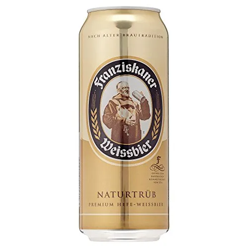 Franziskaner Hefeweißbier 5% Vol. 0,5L Dose, 24er Pack - Erfrischendes Hefe-Weizenbier aus Deutschland, ideal für gesellige Anlässe. Genießen Sie den vollmundigen Geschmack in praktischen Dosen!