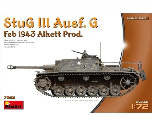 Mini Art 72101 1:72 Dt. StuG III AUSF.G Prod. 1943 Alk. - detaillierter Modellbausatz für Hobbyisten, inklusive bebilderter Anleitung zur einfachen Montage