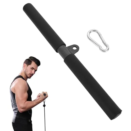 Naapesi Latzugstange,Trizeps-Stange,Bizeps Stange,Klimmzugstange mit Drehgelenk, Krafttraining, mit Weichen Griffen und Karabinerhaken,DIY,Drehbar,Gerade, rutschfest Kabelzug Griffe, Fitness Zubehör