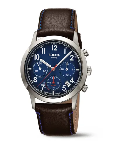 Boccia Herren Titan Chronograph Solar 3735-02 - Armbanduhren mit solarbetriebenem Quarzwerk, 4 Monate Dunkelgangreserve und stilvollem Design – ideal für präzise Zeitmessung im Alltag.
