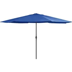 furnicato Sonnenschirm mit Metall-Mast 390 cm Azurblau – Stabil und Praktisch - Der furnicato Sonnenschirm in Azurblau bietet optimalen Schatten für deinen Außenbereich. Mit stabilem Metallmast und leichtem Kurbelmechanismus ist er ideal für entspannte Stunden im Freien. Einfach zusammenzubauen und wetterfest.