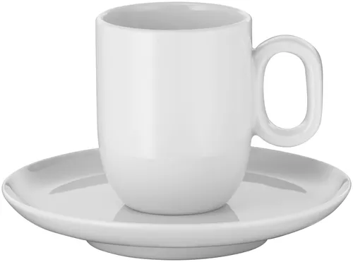 WMF 2-tlg. Espressotassen-Set Weiß - Tassen & Untertassen für höchsten Kaffeegenuss – speziell für Espresso optimiert, mit ergonomischen Griffen und platzsparendem Design.