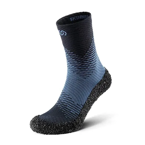 Skinners Barfusschuhe 2.0 Compression - pacificblau Herren (Größe 43-44) - Wanderschuhe mit hohem Bund und kleinem Packmaß, ideal für Reisen und Sport. Genieße das Barfußgefühl und maximale Bewegungsfreiheit auf jedem Untergrund.