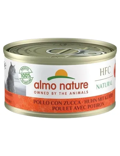 almo nature HFC Natural Katzenfutter nass - Huhn mit Kürbis 24er Pack (24 x 70g), 100% natürliche Inhaltsstoffe und ohne Zusatzstoffe für gesunde Katzenernährung