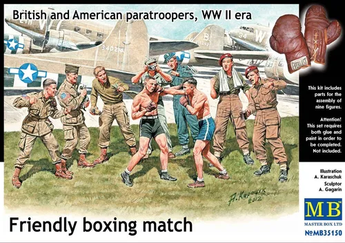 Master Box Ltd. 1:35 35150 Friendly boxing match.Brit.+Amer.paratro - NEU
