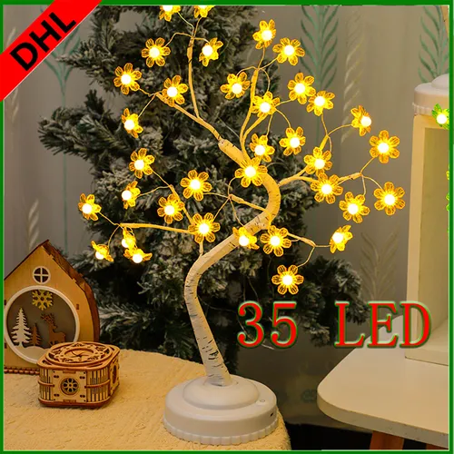 LED Blütenbaum 45 cm - Warm-weiße Weihnachtsbeleuchtung mit Timer - Künstliche Weihnachtsbäume mit 48 energiesparenden LEDs für eine gemütliche Atmosphäre. Der 45 cm hohe Blütenbaum ist ideal für festliche Dekoration und bietet einen praktischen Timer für müheloses Ein- und Ausschalten.
