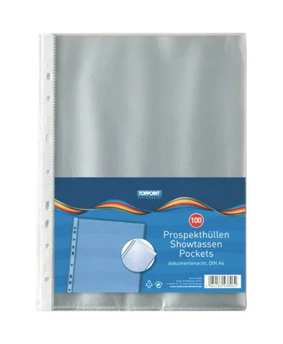 (10x 100Stk) Prospekthüllen DIN A4 Klarsichthüllen 1000 - Prospekt- & Sichthüllen, 1000 reißfeste Klarsichthüllen aus genarbtem Polypropylen, ideal für die sichere Aufbewahrung von Dokumenten.