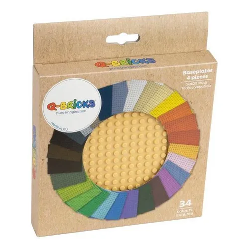 Q-Bricks - Basis Platte 20 x 20 Kartonbox 4 Stück - Farbe Sandgelb