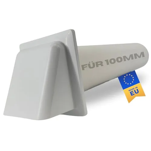 Ablufthaube mit 104mm Rohr für Lüfter - Rohre & Schläuche – Ideal für die unkomplizierte Abluftführung, kompatibel mit verschiedenen Klimaanlagen und Trocknern, aus robustem PVC in Weiß.