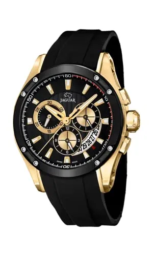 Jaguar J691_2 Herren-Armbanduhr - Edelstahl-Gehäuse in Gold und Schwarz - Herrenuhr aus der Jaguar Special Edition, sportlich mit Chronograph und Saphirglas, wasserdicht bis 10 bar – ideal für Abenteuer und Alltag.