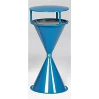PROREGAL Klassischer Standascher mit Dach – Blau, 72 x 42 x 42 cm - Robuster Standascher für Innen- und Außenbereiche, ideal für Raucherzonen. Mit modernem Design und langlebigen Materialien sorgt er für eine effiziente Ascheentsorgung in öffentlichen Einrichtungen.