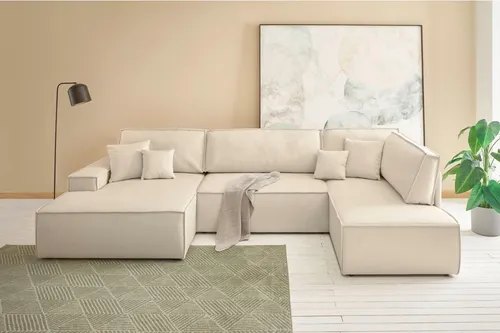 andas Wohnlandschaft FINNLEY U-Form XXL 329 cm in weiß von OTTO home