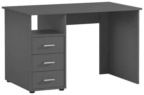Schildmeyer Schreibtisch Baku - Made in Germany, 116 cm schwarz - Kinderschreibtisch mit 3 Schubladen und einem offenen Fach für optimalen Stauraum, FSC®-zertifiziert und umweltfreundlich, ideal für kreative Lernumgebungen.