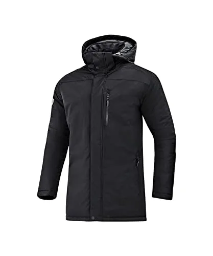 JAKO Herren Winterparka - schwarz, S, 3-lagiges Laminat, wind- und wasserabweisend mit verstellbarer Kapuze und praktischen Taschen
