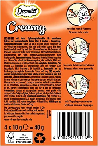 DREAMIES™ Creamy Snack mit Huhn 1 x 4x10g