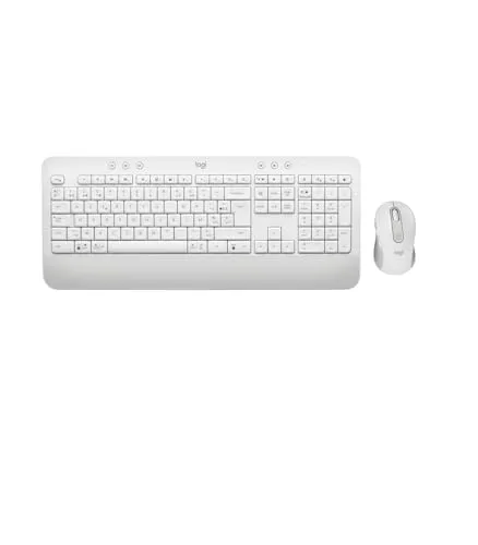 Signature MK650 für Unternehmen - Offwhite - FRA - Maus-Tastatur-Set mit langer Akkulaufzeit und sicherer Logi Bolt Wireless Technologie, ideal für IT-Dienstleistungen und komfortables Arbeiten.