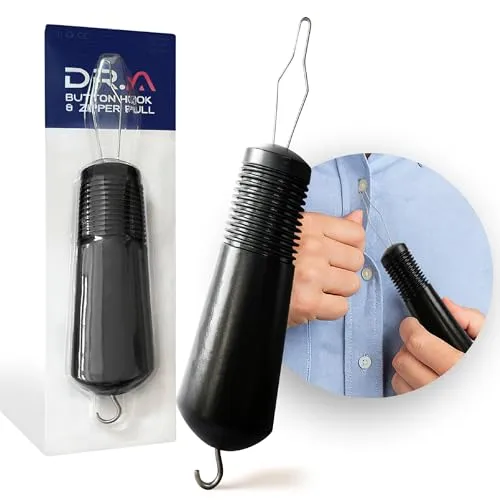 Einhand Anziehhilfe für Knopfhaken und Reißverschlüsse in schwarz von Dr. Arthritis
