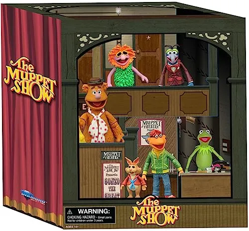 Diamond Select Le Muppet Show Figuren Deluxe Box Set Backstage - Nachbildungen & Requisiten, enthält 5 detailreiche Figuren, ideal für Sammler und Muppet-Fans, perfekt zum Vervollständigen Ihrer Sammlung