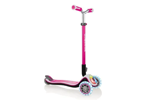 GLOBBER Elite Prime Roller – Tretroller für Kinder ab 3 Jahre mit LED-Rollen - Kinderscooter mit höhenverstellbarer Lenkstange und leuchtenden LED-Rollen. Sicherer Fahrspaß dank breiter Bremse und rutschfestem Deck – ideal für Kinder bis 50 kg.