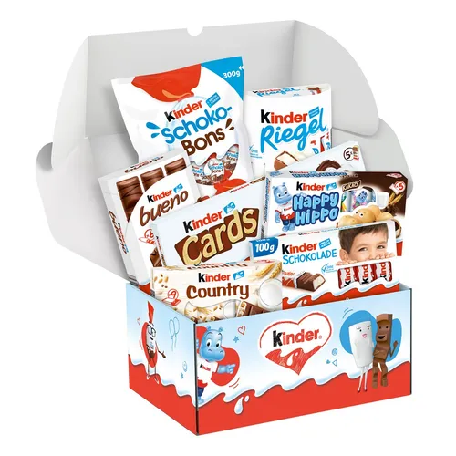 Kinder Box mit verschiedenen Kinder Schokoladen Produkten 1100g