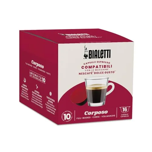 Bialetti-Kaffee Dolce Gusto®-kompatible Kapseln – Corposo – 16 Kapseln