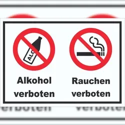 HB-Druck Schild Alkohol Rauchen verboten A6 (105x148mm)