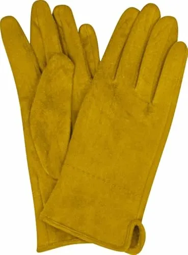 Capelli New York Damen Handschuhe Wildlederoptik - Mustard in gelb von CAPELLI