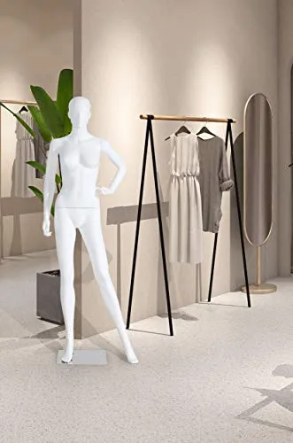 Eurotondisplay Hochwertige weibliche Schaufensterpuppe in Weiß Matt