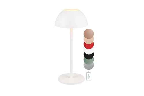 lightling LED Tischlampe Robert in Weiß Matt - Moderne Akkuleuchte mit Up- and Downbeleuchtung, IP54 für Outdoor, 4-fach Touch und USB-C Anschluss, ideal für Garten und Terrasse.